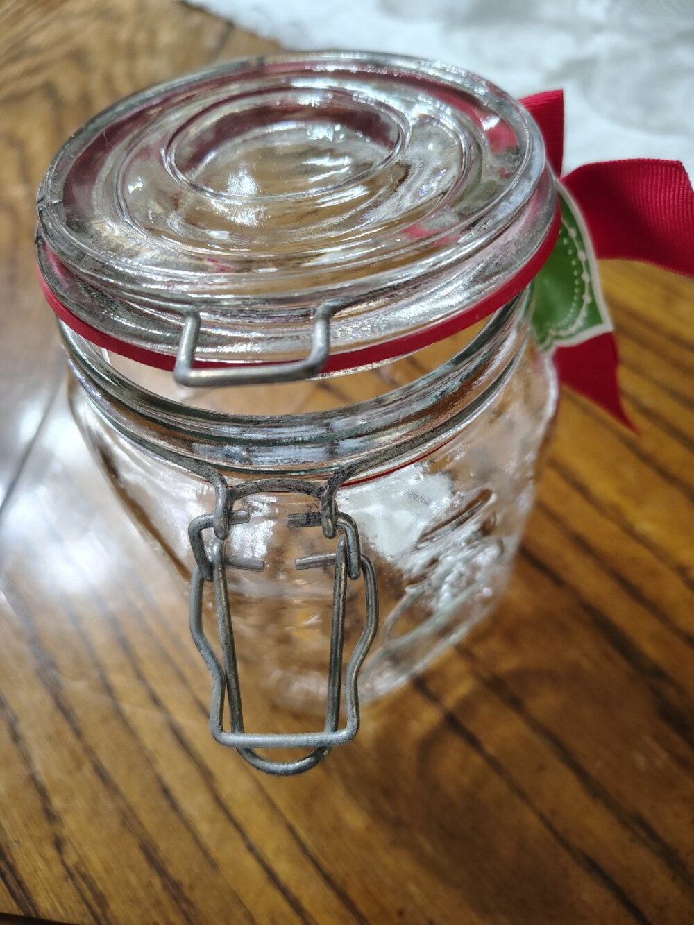 Vintage Anchor Hocking Mason Jar Lid with Clamp Snowman